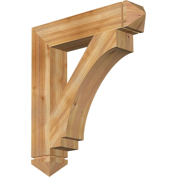 Ekena Millwork Imperial Arts & Crafts Rough Sawn Bracket, Western Red Cedar, 6"W x 32"D x 36"H BKT06X32X36IMP03RWR - main